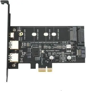 Ruth's sister Dual USB3.0 1 Port Type-C M.2 Pcie Adapter M2 SSD SATA B Key To PCI-E 3.0 Converter Card For NGFF 2280 2260 2242 2230