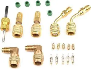Ruth's sister R410 Adapter Kit Metal Mini Split Vacuum Pump Set Sturdy R410 Converter Connector Durable 1/4SAE To 5/16SAE Adapter
