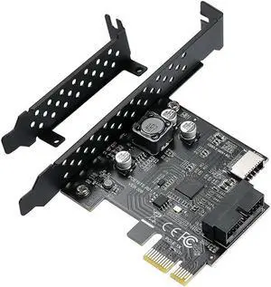 Ruth's sister PCI-E 1X To USB 3.2 GEN1 5Gbps 20Pin Front Panel Header (To Type-C Front Panel Header) Front Panel Connector Riser Card