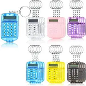 Ruth's sister 24 Pcs Pocket Calculator Mini Calculator Key Ring For Kids Mini Clear Flip Portable Calculator 8 Digit Electronic Calculator