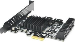 Ruth's sister 88SE9215 Chip 8 Ports SATA 3.0 To Pcie Expansion Card PCI Express SATA Adapter SATA 3 Converter With Heat Sink For HDD