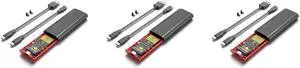 Ruth's sister 3X M2 SSD NVME Enclosure M.2 To USB 3.1 SSD Box Case For M.2 Pcie Nvme M Key 2230/2242/2260/2280 Tool Adapter,Black