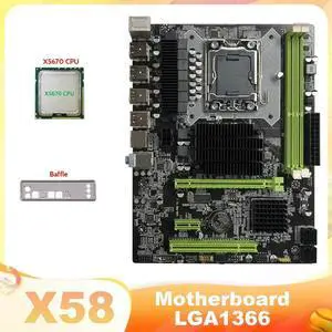 Ruth's sister X58 Motherboard LGA1366 Computer Motherboard Support XEON X5650 X5670 Series CPU Support RX Graphics Card With X5670 CPU