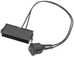 24 Pin Female ATX PSU Power Supply Tester Start Up Jumper ON OFF Switch Cable 18AWG 30CM-AB01