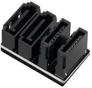 1Pcs Double SATA 7Pin Female to Double 7Pin Male 180 Degree Angled Adapter Mainboard SATA Adapter for Desktops SSD HDD-AB01