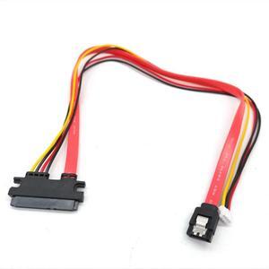 Hard Drive Data Power Supply Integrated Cable Small 4Pin Female & SATA 3.0 Male to SATA 22Pin(7+15Pin) Data Power Cable-AB01