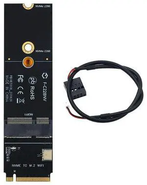 NGFF M.2 +E Key Slot to M.2M Key PCIe PCI-Express WiFi Card Adapter NVMe Wireless LAN Card Adapter-AB01 NGFF M.2 +E Key Slot to M.2M Key PCIe PCI-Express WiFi Card Adapter NVMe Wireless LAN Card Adapter-AB01