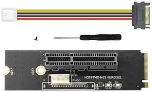 NGFF M.2 to PCI-E 4X X1 Riser Card M2 NVME to PCIe X4 with LED Voltage Indicator for GPU BTC Mining-AB01