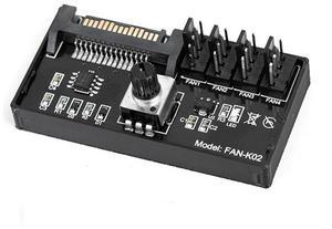 PWM Fan Speed Controller High Power Sata DC Power 4Pin Fan Governor NAS Server Fan Speed Control 4-Way PWM Fan Governor-AB01