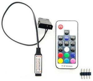 Computer Fan Lighting Effect Controller,5V 3-Pin/12V 4-Pin RGB Fan Equipment Wire Control/Remote Controller with On/Off-AB01