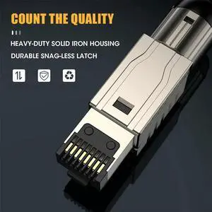 1Pcs RJ45 Cat6A Ethernet Cable Connectors RJ45 Metal Tool Free Easy Termination Plug 2000MHz 40G LAN Cable 22AWG - 24AWG-AB01