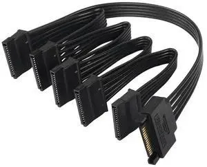 15 Pin Sata Power Splitter 1 To5 Hard Drive HDD SSD Power Supply Cable Cord Extension Cable Hard Disk Expansion Cable-AB01
