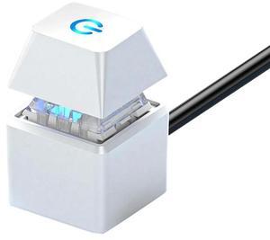 Computer Switch PC Motherboard External Start LED Light Power ON/OFF Square Button 2M Extension Cable White-AB01