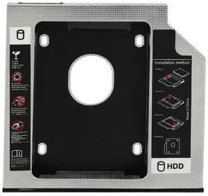 2Nd HDD SSD Hard Drive Caddy Tray Replacement For T420 T430 T510 T520 T530 W510 W520 W530, Internal Laptop CD/DV