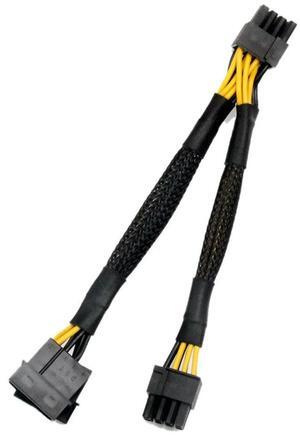Dual 4Pin IDE Molex to GPU Dual 8Pin(6+ 2)Pin Power Supply Cable PCI-E PCI Express Graphics Video Display Card Adapter-AB01