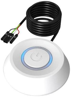 Computer Desktop Switch 1.8m PC Motherboard External Start Power LED Light Button Extension Cable Round Startup Switch B-AB01