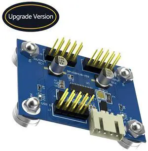 USB2.0 9 Pin to 2x 9Pin Splitter Motherboard 9Pin 1 to 2 Header 4-Port USB 2.0 Hub with Additional Power Interface Magnetic Base