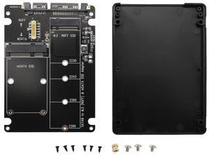 NGFF to SATA Serial Adapter MSATA to SATA3.0 Dual Purpose 2-In-1 Adapter Box Sub Internal and External Boards-AB01