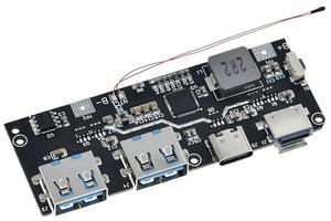 QC4 PD3.0 22.5W Power Bank Module 5 Port 2 Way Fast Charge Mobile Power Module Circuit Board DIY Motherboard-AB01