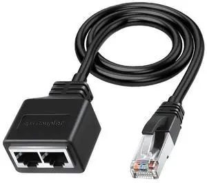 LAN Ethernet Adaptador RJ45 Male To 2 Female Splitter RJ45 1 To 2 Ethernet LAN Network Adapter Cable-AB01