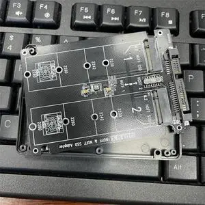 Dual M.2 to SATA3.0 Adapter M.2 SATA Protocol SSD Adapter 2 Port NGFF M.2 B Key to SATA 3.0 6Gbps M2 to SATA Converter-AB01