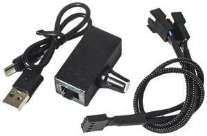 PWM Speed Controller 12V 4Pin PWM Fan Governor USB TYPE-C Power Supply DIY Watercooling Cooler with 1 to 2 Adapter Cable-AB01