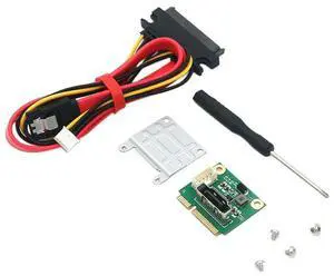 MSATA to SATA 2.5 Inch Adapter Board with 2.0PH SATA to SATA7+15 Female Adapter Cable (5V Power)-AB01