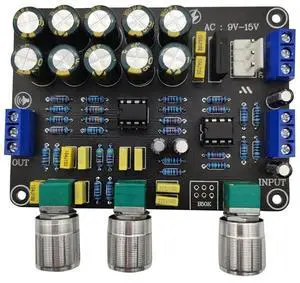 Dual NE5532 Replaceable Tone Preamp Board Audio Treble Bass Adjustment Equalizer Preamplifier Tone Control Preamplifier-AB01