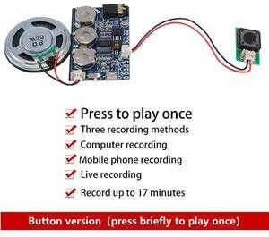 17 Minutes Sound Voice Audio Music Recorder Board Chip Programmable Music Module for Greeting Card Self-Made Gift-AB01