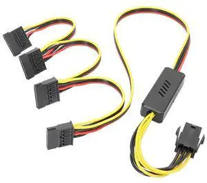 Graphics Card 6PIN to SATA Hard Drive Power Supply Cable 12V to SATA Hard Drive Cable Step-Down Voltage Stabilization-AB01