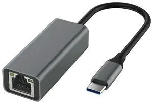 Type-C to Ethernet Adapter Type-C to RJ45 Interface Converter for All Kinds of Laptops Grey-AB01