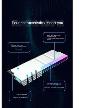 Computer DDR4 DDR5 5V ARGB Sync Memory Radiator PC RGB Colorful RAM Heatsink Cooler Cooling Shim Armor Black-AB01