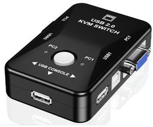 USB 2.0 KVM Mouse Switcher Keyboard VGA Splitter Box Sharing Switch USB KVM Switch 2 Port VGA SVGA Switch Box-AB01