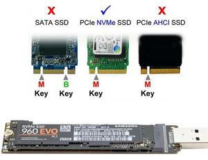 NVME USB Adapter M.2 NVME SSD To USB 3.1 Adapter 10Gbps USB3.1 Gen 2 for M2 NVMe 2230 2242 2260 2280 SSD-AB01