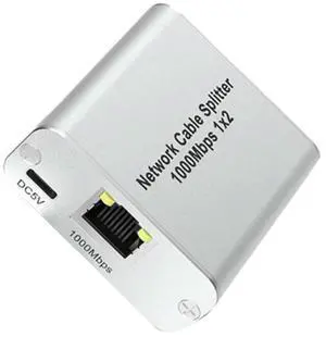 Ethernet Splitter 1 to 2 High Speed Gigabit Ethernet Switch 2 Port Internet RJ45 LAN Splitter for Cat5/6/7/8 Cable-AB01