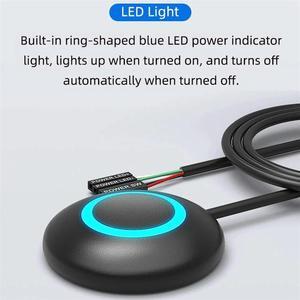 Computer Desktop Switch PC Motherboard Power Extension Cable Switch External Power Switch Desktop Button Switch Black-AB01