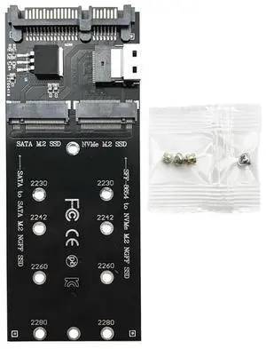 M2 SSD Adapter M.2 SATA Ngff SSD to SATA + M2 NVME SSD to SFF-8654 Converter SATA to M2 Expansion Card-AB01