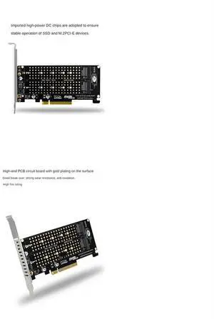 PCI-E X8 Double Disk Card NVME M.2 M KEY SSD Expansion Adapter Extended Dual NVME PCI-E X8 Split Card-AB01