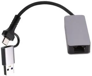 2.5 Gigabit Ethernet Adapter Type-C USB 3.0 to RJ45 LAN 2500Mbps High Speed 2.5G Network Card for NAS Laptop PC-AB01