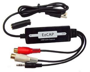 USB 3.5mm Audio Capture Grabber Edit Audio Cable to Digital for Recording Analog to CD/MP3 Converter-AB01