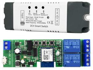 Tuya Smart WiFi Switch Relay Module 2 CH AC/DC 7-32V RF/APP Wireless Remote Control Smart Home for Alexa Home-AB01