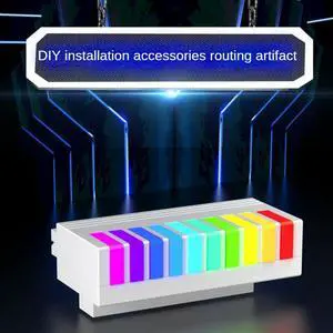 ATX 24Pin 90 Degree Power Adapter 5V 3 Pin ARGB ATX 24-Pin Power Connector Aura Sync for Desktop PC Power Supply Black-AB01