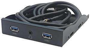 USB3.2 Gen1 Floppy Drive Front Panel HD-AUDIO Audio 3.5-Inch Desktop Floppy Bay 19pin to 2port USB-A and Headset Socket-AB01
