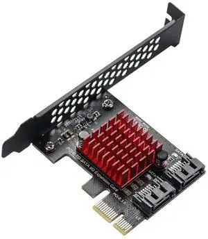 PCIe to 2 Ports SATA 3 III 3.0 6 Gbps SSD Adapter PCI-E PCI Express X1 Controller Board Expansion Card Support X4 X6-AB01