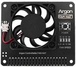 Fan HAT for 4/ 3 Cooling Fan with Software Adjustable Speed / 40mm Big Fan for Raspberry Pi4-AB01