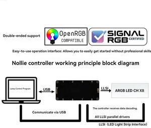 SignalRGB OpenRGB Universal 8Port 5V 3PIN ARGB Asynchronous Controller HUB for Computer PC Case Cooling Fans Light Strip-AB01