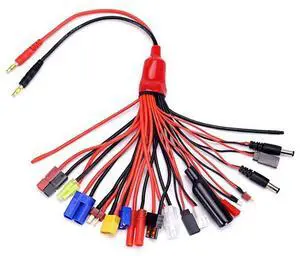 19 In1 RC Lipo Charger Splitter Cable Adapter 4mm Banana Plug to for JST FUTABA XT60 EC3 EC5 McpX-AB01