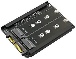 2 in 1 M.2 NVME SSD and B Key/ Key SSD to SFF-8639 U.2 with Frame Bracket - Retain MSATA SSD As 7mm 2.5In SATA Drive-AB01