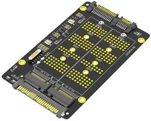 2 in 1 Combo M.2(NGFF) NVME PCI-E SSD to U.2 SFF-8639 & M.2( NGFF) SATA SSD to SATA Adapter-AB01
