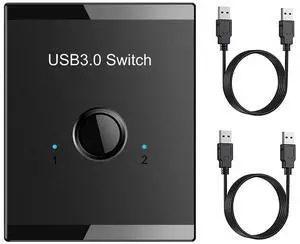 USB Switch KVM USB HUB 3.0 Switcher Selector KVM Switch for PC Keyboard Mouse Printer 1 PC Sharing 2 Devices USB Switch-AB01
